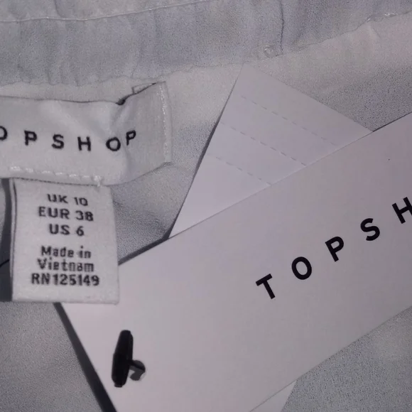 Topshop Blue Gingham Smocked Tiered Midi Skirt 6 - Picture 11 of 11